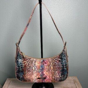 Brahmin Kyrie Intuition Melbourne Croc-Embossed Genuine Leather Shoulder Bag